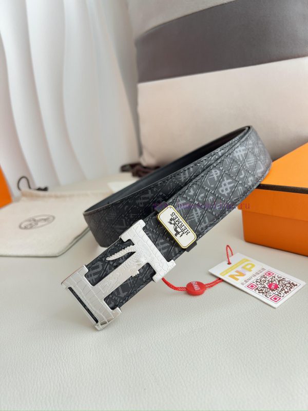 Hermes Hermes waist beltHanging buckle, classic pure steel material buckle head, double-side zs5j9me9