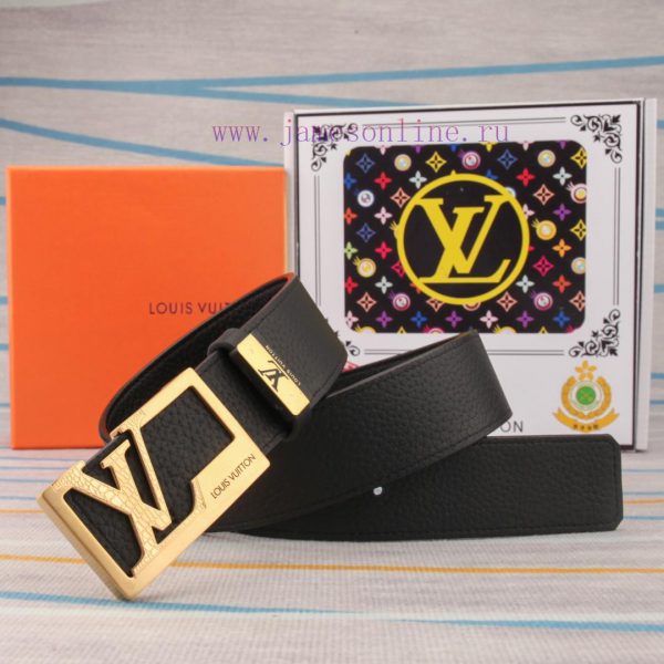 Belt and belt LV Louis Vuitton leather beltMen's belt material: 100% head layer cowhide belt ahf80b94 - Image 3