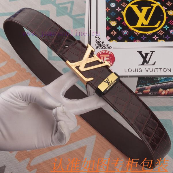 Belt and belt LV Louis Vuitton cowhide beltMen's belt material: 100% head layer cowhide belt kwz0bcck - Image 3