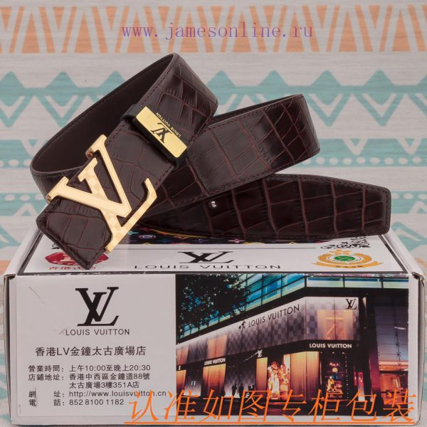 Belt and belt LV Louis Vuitton cowhide beltMen's belt material: 100% head layer cowhide belt inezny3b - Image 4
