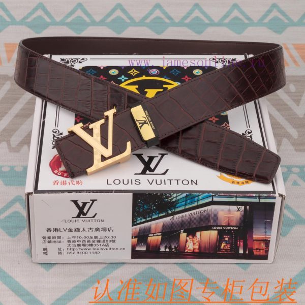 Belt and belt LV Louis Vuitton cowhide beltMen's belt material: 100% head layer cowhide belt kwz0bcck - Image 5