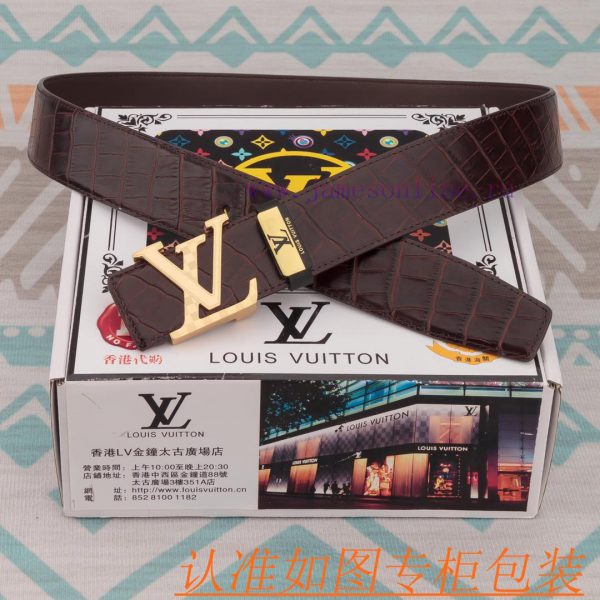 Belt and belt LV Louis Vuitton cowhide beltMen's belt material: 100% head layer cowhide belt inezny3b - Image 8