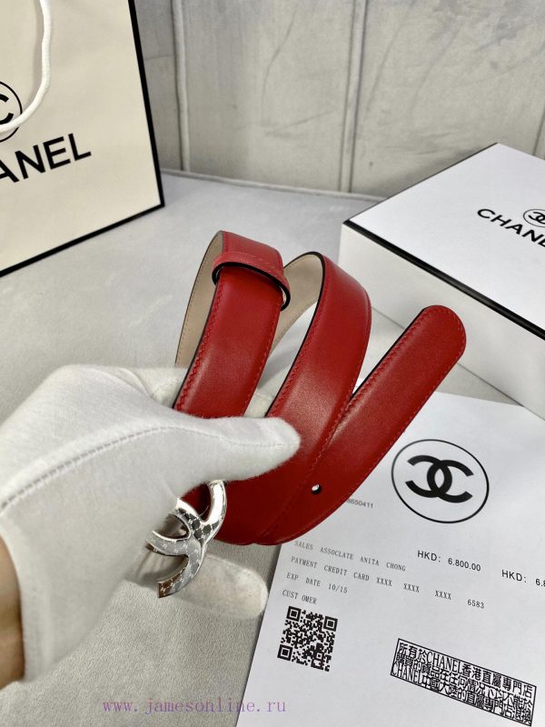 Width 3.0cm Chanel imported calf leather lining original frosted bottom, decorated with gold ib1iczt8 - Image 5