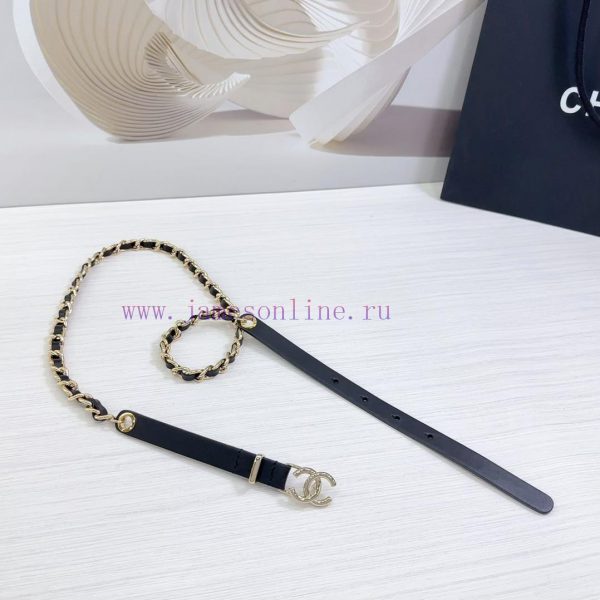 Chanel 1.5cm chain style Chanel belt, double-sided top layer cowhide material, length. 758.8 a232mslz - Image 8
