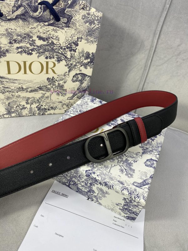 3.5cm width Dior grain textured cowhide hollow "CD" buckle belt, black palm grain grain leat i1dnahdx - Image 4