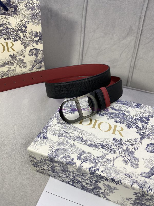 3.5cm width Dior grain textured cowhide hollow "CD" buckle belt, black palm grain grain leat i1dnahdx - Image 10
