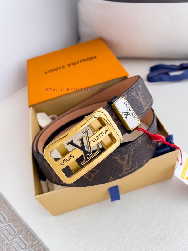 LV... Louis Vuitton Belt ️ Automatic BeltAutomatic buckle, made of pure steel material, with tpbbabu2 - Image 8