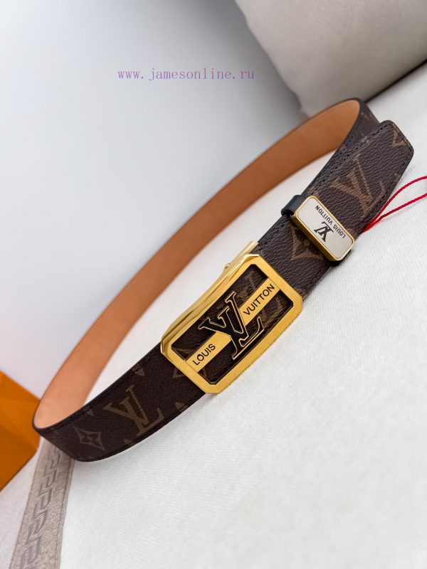 LV... Louis Vuitton Belt ️ Automatic BeltAutomatic buckle, made of pure steel material, with tpbbabu2 - Image 10