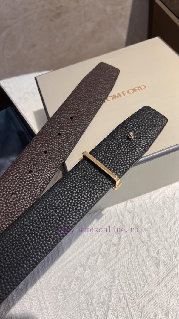 TOMFORD men's T-shaped buckle double-sided belt, a unique and exquisite lifestyle, not follo clhl3how - Image 9