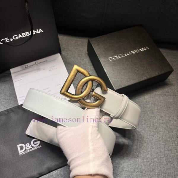 DG, gray white, width 4.0cm Dolce&Gabbana new men's waist belt, paired with a brand new ruth h9t5y5tm