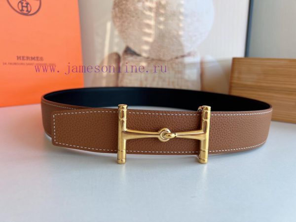 Togo double-sided leather waist belt with 38mm stainless steel and high-quality welded buckl bszxri6l