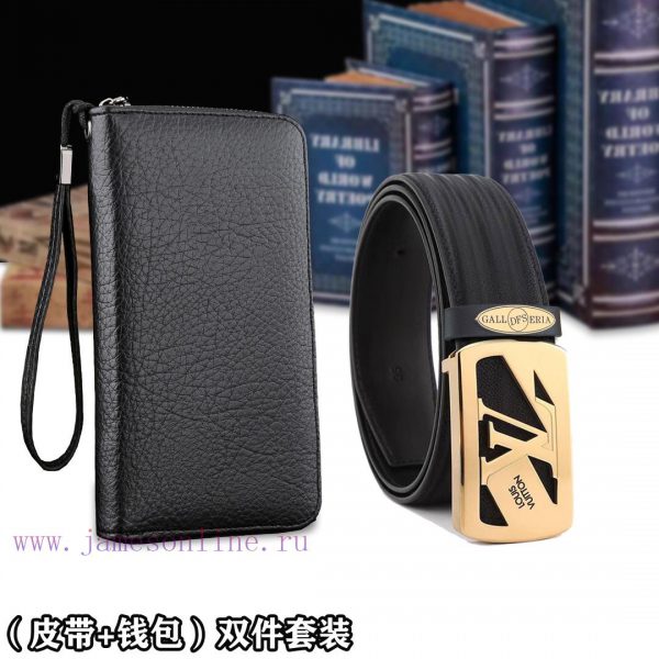 Belt and wallet two-piece setWooden box with accompanying picturesL @ V belt+wallet setBuckl rx1gfm2p