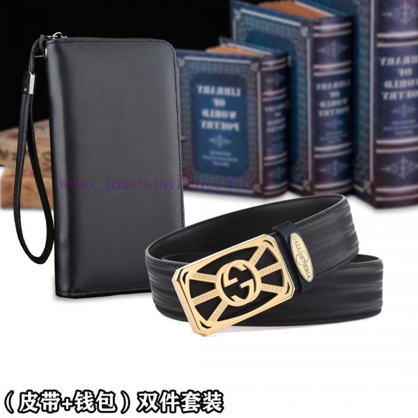 Belt and wallet two-piece setWooden box with accompanying picturesGUCC @ Belt+Wallet SetBuck s55vqyd3 - Image 3