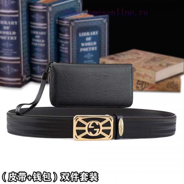 Belt and wallet two-piece setWooden box with accompanying picturesGUCC @ Belt+Wallet SetBuck s55vqyd3 - Image 7