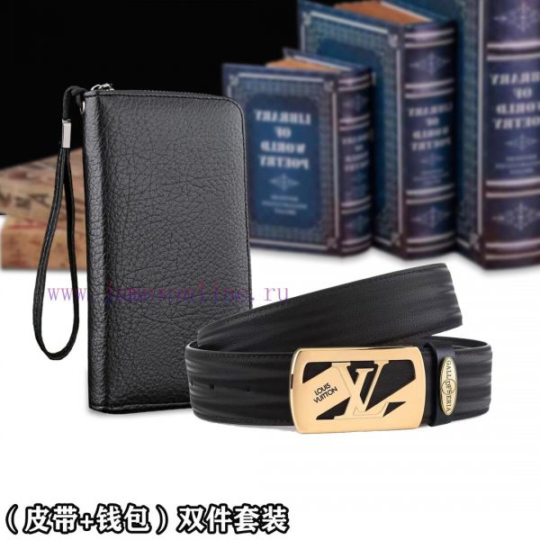Belt and wallet two-piece setWooden box with accompanying picturesL @ V belt+wallet setBuckl rx1gfm2p - Image 6