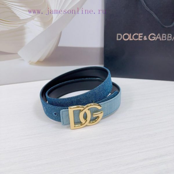 3.0cm D&G Dolce&Gabbana waist belt, made of special denim fabric paired with top layer cowhi ykd6ap3r - Image 4