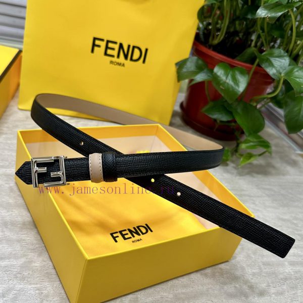 FENDL/Fendi width 20MM, imported calf leather, matched with ruthenium palladium plated F-buc ehrnmbmm