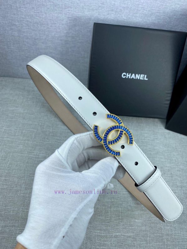 Width 3.0cm Chanel women's belt with new soft lining, imported calf leather, and exquisite d p8rgmchj