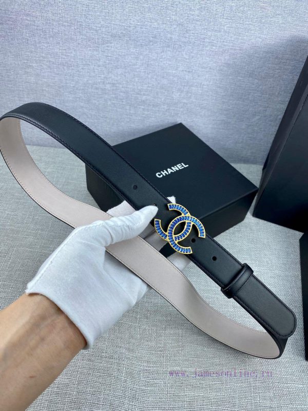 Width 3.0cm Chanel women's belt with new soft lining, imported calf leather, and exquisite d 0ndes5e1 - Image 7