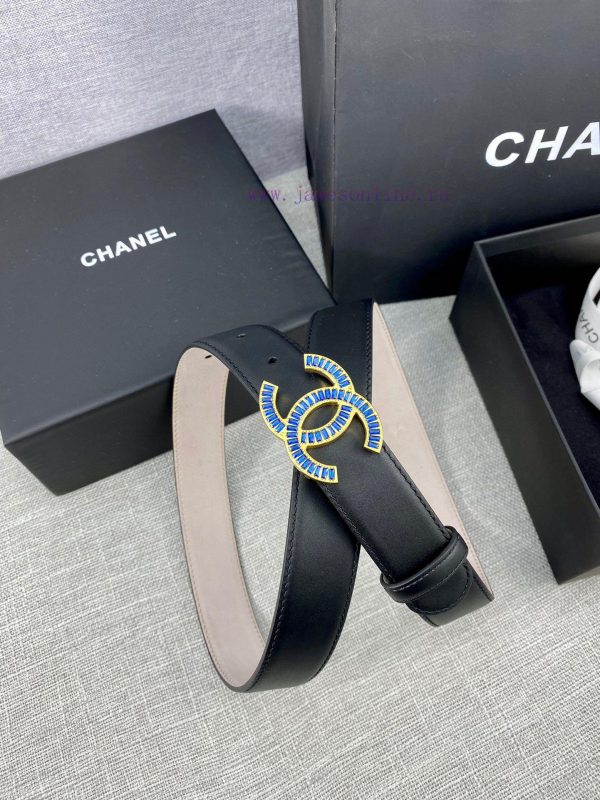 Width 3.0cm Chanel women's belt with new soft lining, imported calf leather, and exquisite d 0ndes5e1 - Image 9