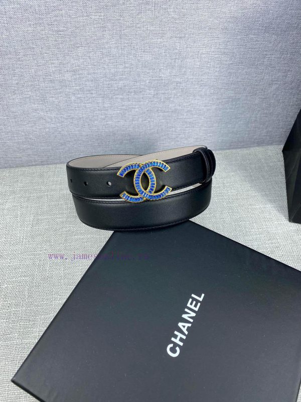 Width 3.0cm Chanel women's belt with new soft lining, imported calf leather, and exquisite d 0ndes5e1 - Image 10