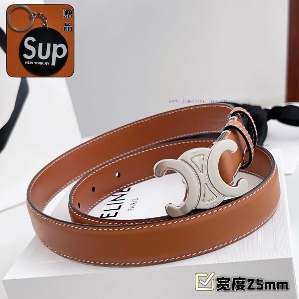 Female version CELINEComplete set of free keytag casual belt series with simple metal logo, egeqdf9f - Image 3