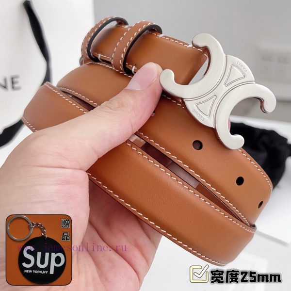 Female version CELINEComplete set of free keytag casual belt series with simple metal logo, egeqdf9f - Image 4