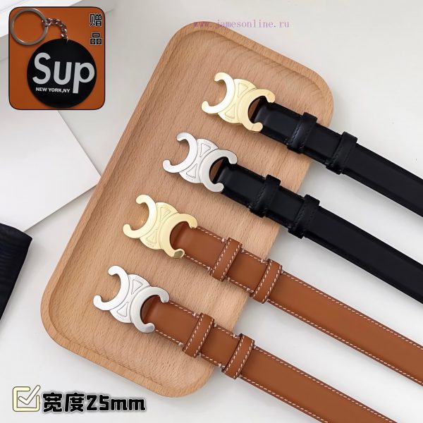 Female version CELINEComplete set of free keytag casual belt series with simple metal logo, sme6drkr