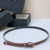 Chanel 24c brass metal imported shiny calf leather 2.0cm soft and exquisite waist belt doaxeks7