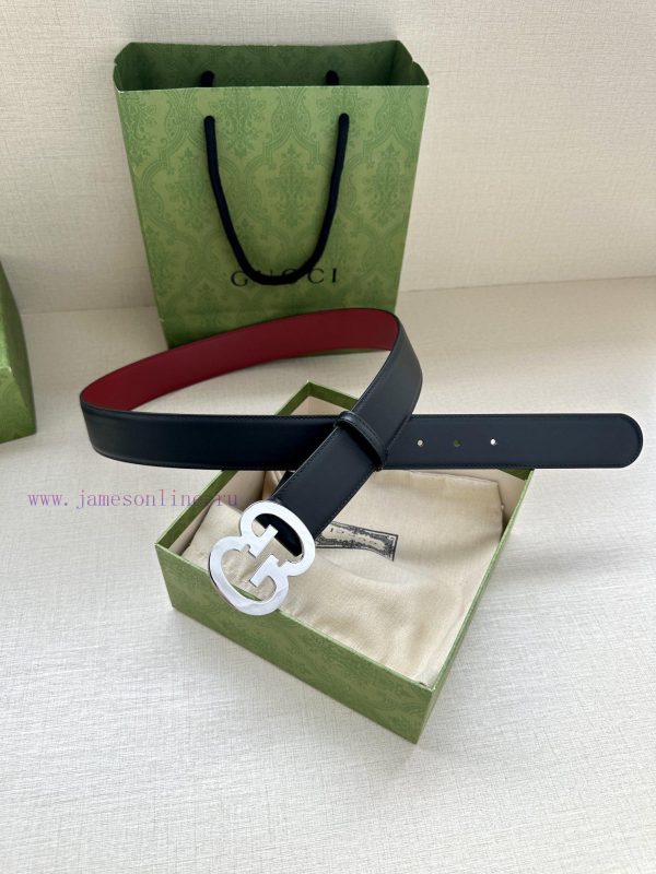 Width 4.0cm Gucci interlocking double G steel buckle, derived from modern style collection d m6qhc4cu - Image 3
