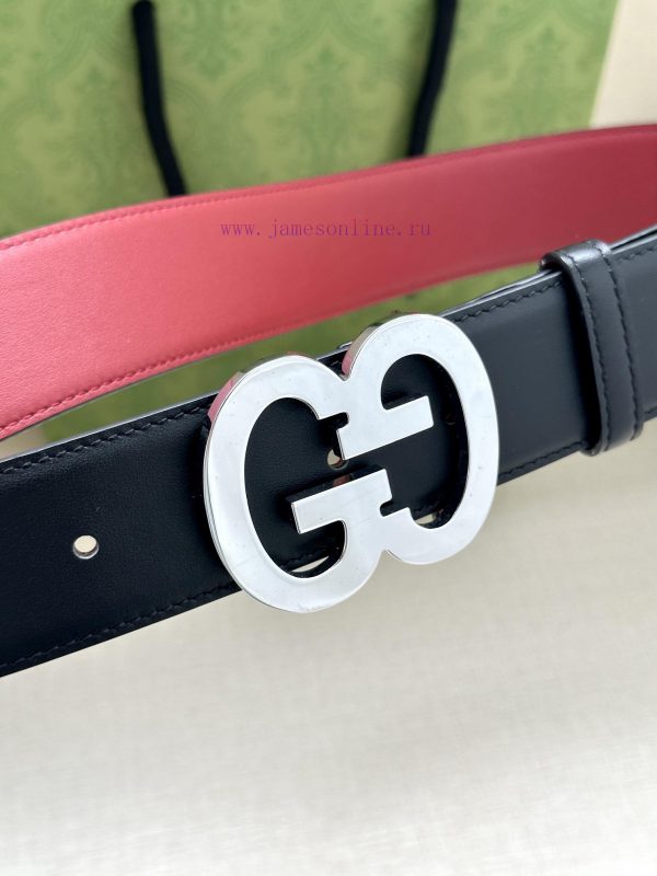Width 4.0cm Gucci interlocking double G steel buckle, derived from modern style collection d m6qhc4cu - Image 4