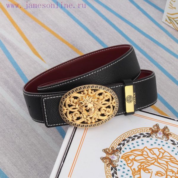 Belt belt Versace cowhide beltMen's belt material: 100% head layer cowhide belt, guaranteed jh6u1jdd - Image 4