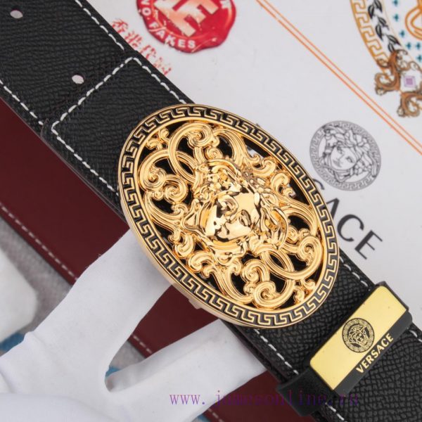 Belt belt Versace cowhide beltMen's belt material: 100% head layer cowhide belt, guaranteed jh6u1jdd - Image 7