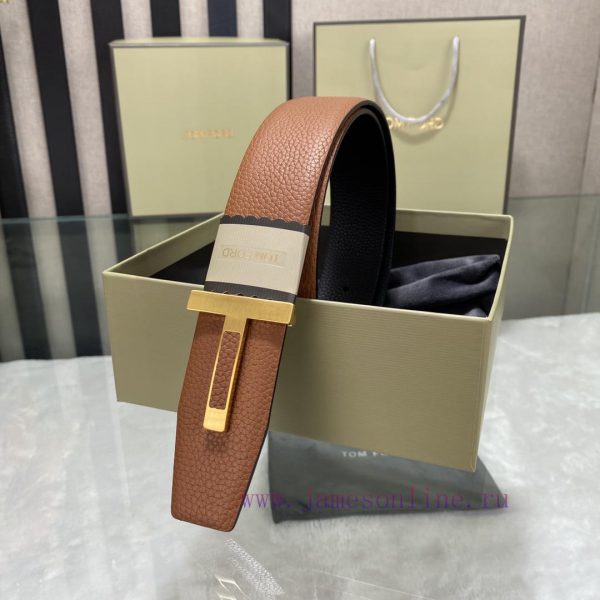 Tomford's latest popular double-sided top layer cowhide with original box and 3.8-wide new m dzihozja - Image 4