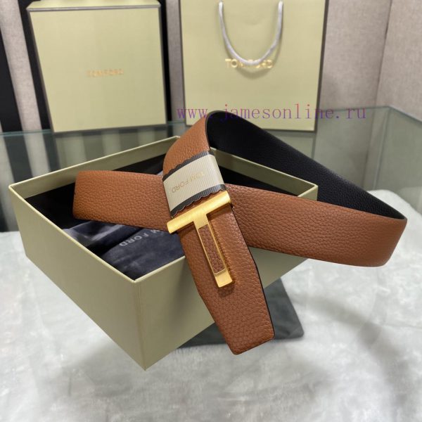 Tomford's latest popular double-sided top layer cowhide with original box and 3.8-wide new m dzihozja - Image 5