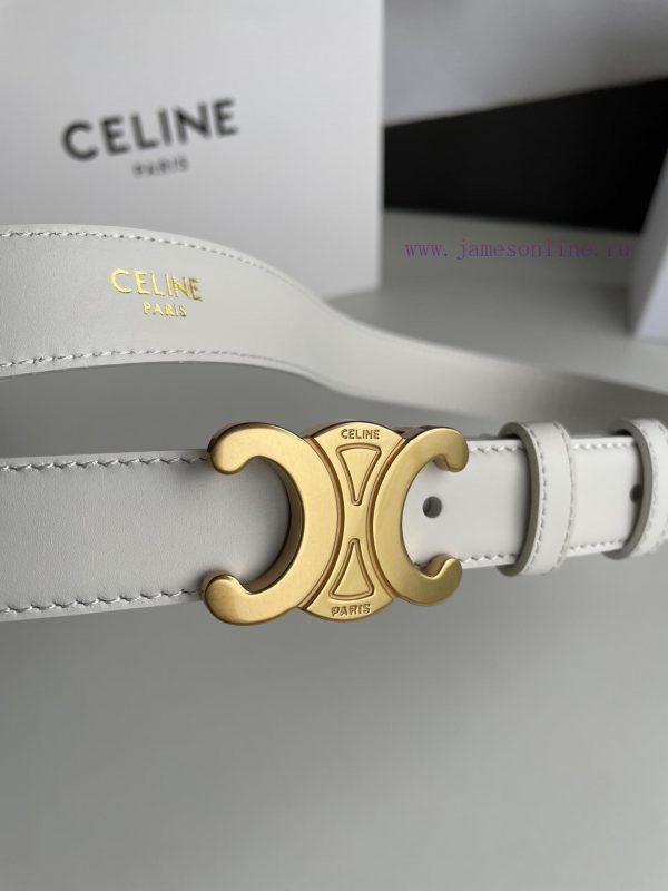 CELINE Triumphal Arch logo gold buckle trendy belt, the secret weapon for wearing a good fig 3eo731f5 - Image 3