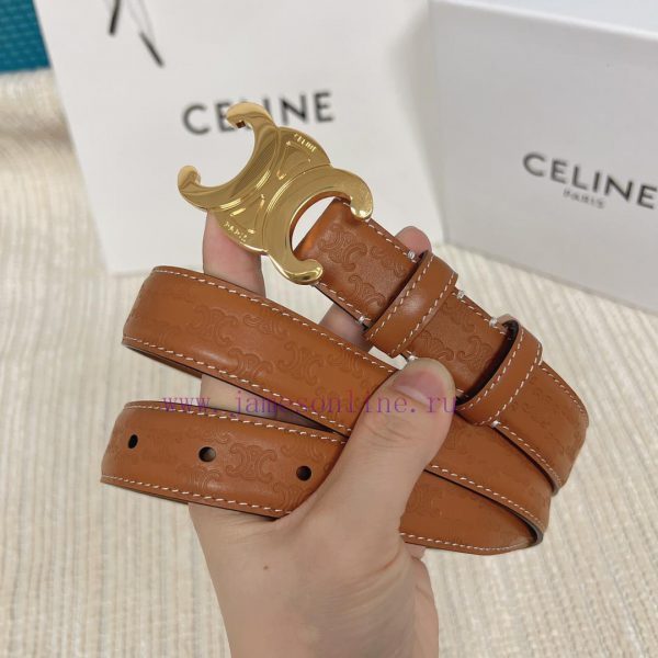 Celine 2.5cm double-sided calf leather top layer customization, with a Triumphal Arch emboss vx56rbh4
