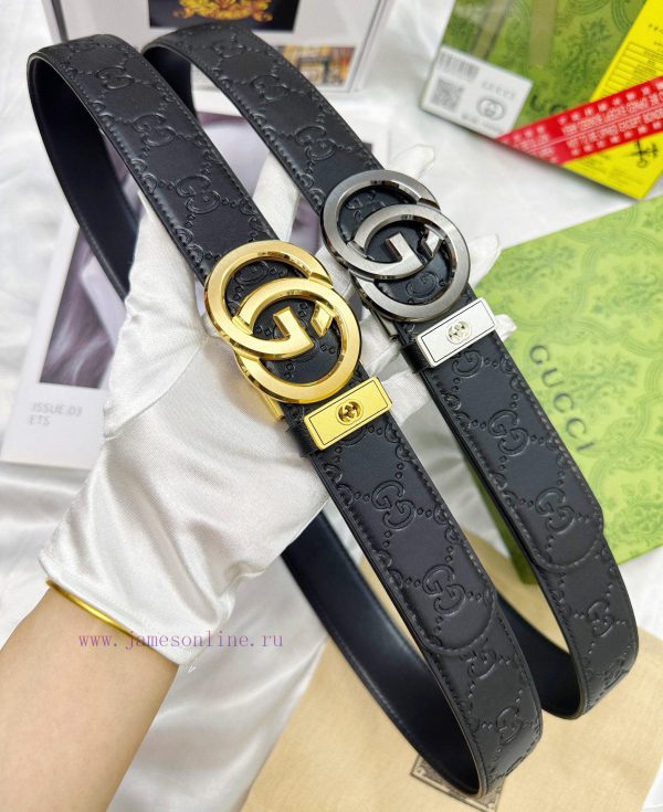 Belt Gucci Gucci automatic buckle-Belt replica Gucci The automatic belt series is made of 10 h1v1uerl - Image 9