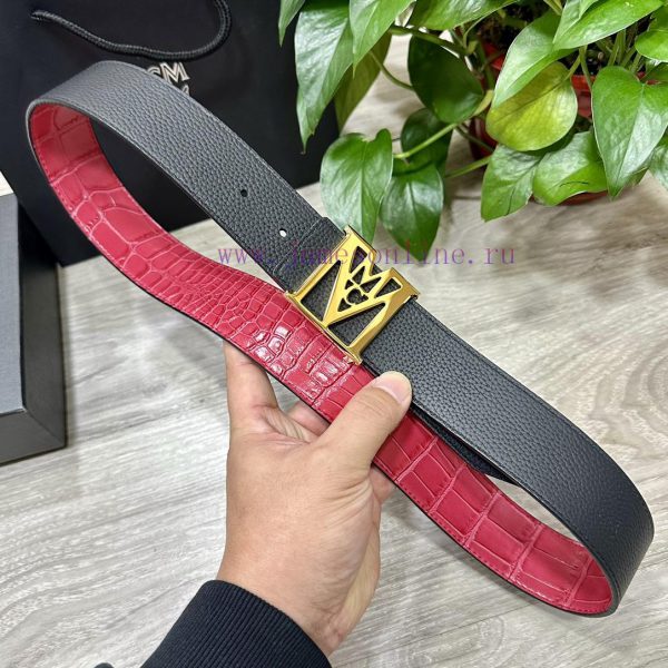 MCM The full set of 40mm wide double-sided original calf leather with a single ruthenium pa 60zkp8ow - Image 4