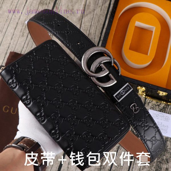 Gucci. Gucci two-piece setWooden box, belt+wallet, two-piece setGrade: Italian imported 100% l523t8pi