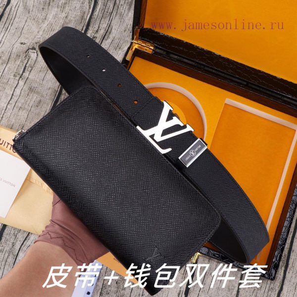 LV. Yilu Weideng Double Piece SetWooden box, belt+wallet, two-piece setGrade: Imported 100% x1xjj0az - Image 4