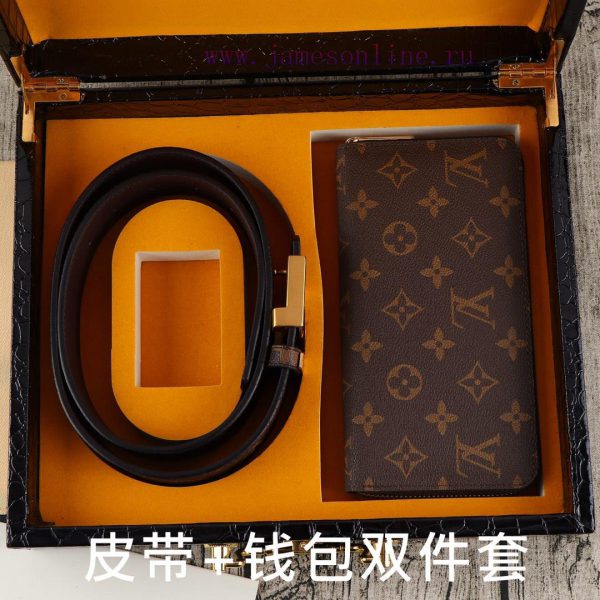 LV. Yiluweideng two-piece setWooden box, belt+wallet, two-piece setGrade: Italian imported 1 vlofeyrp - Image 9