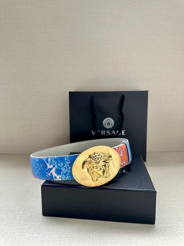 3.8cm wide Versace belt with three-dimensional La Medusa double-sided buckle, decorated with grsgtd9j - Image 6