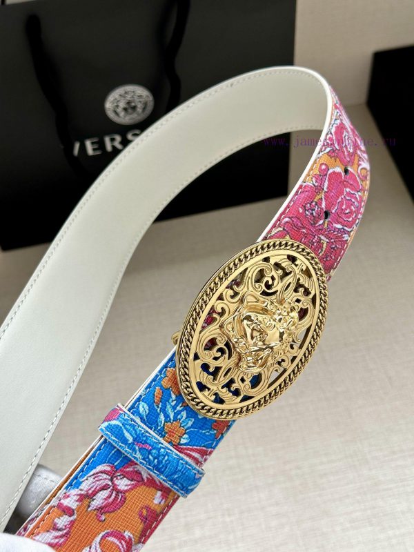 3.8cm wide Versace belt with three-dimensional La Medusa double-sided buckle, decorated with 95uedwwu - Image 3
