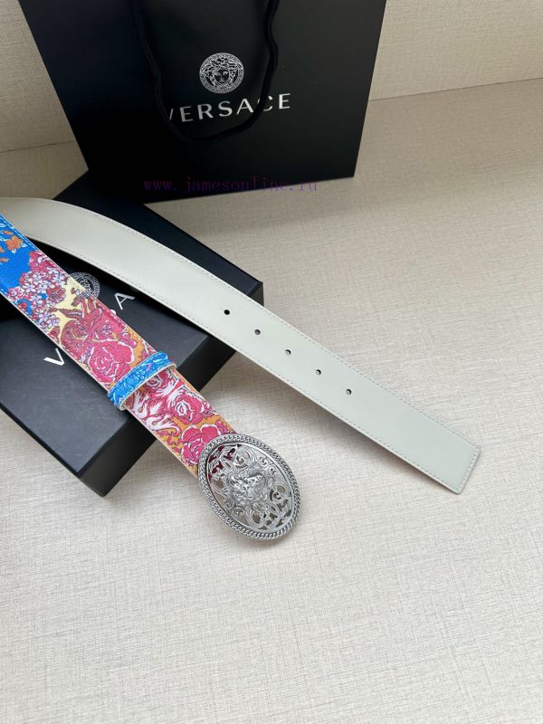 3.8cm wide Versace belt with three-dimensional La Medusa double-sided buckle, decorated with 95uedwwu - Image 7