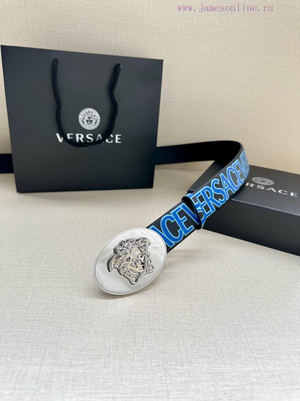 3.8cm wide Versace belt with three-dimensional La Medusa double-sided buckle, decorated with f6epfdd4 - Image 9