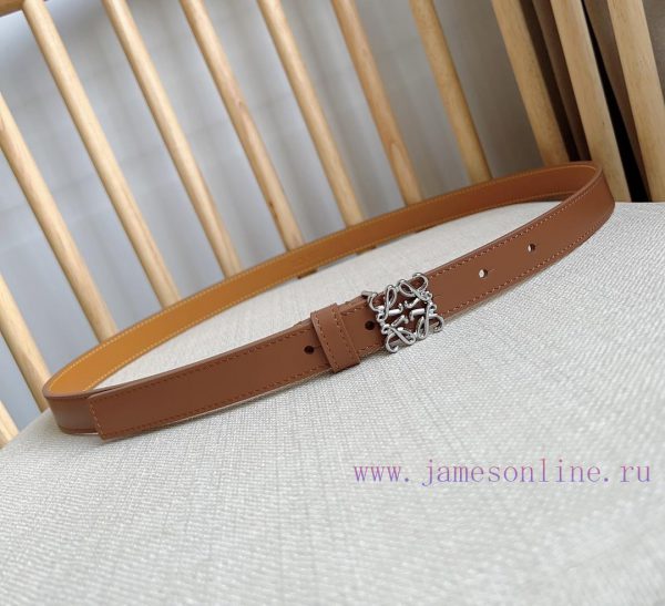 LOEWE's latest same style belt [Celebration] [Celebration] Smooth cowhide narrow belt with A mp5f7e1p - Image 5
