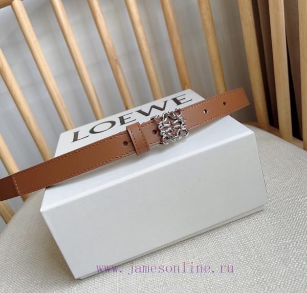 LOEWE's latest same style belt [Celebration] [Celebration] Smooth cowhide narrow belt with A mp5f7e1p - Image 8