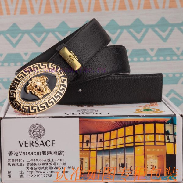 Belt belt Versace cowhide beltMen's belt material: 100% head layer cowhide belt, guaranteed 3n504k9i - Image 3
