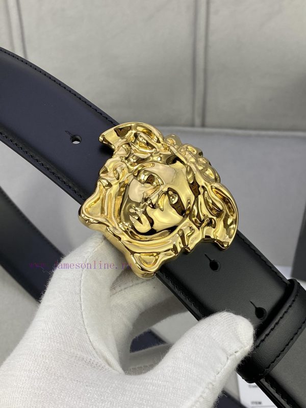 ️, Width 4.0cm Versace This original Versace belt is adorned with the Versace logo 3D Medusa scrzsp82 - Image 3